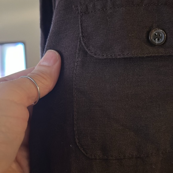 Linen Van Heusen Studio Brown Shirt - Picture 4 of 5